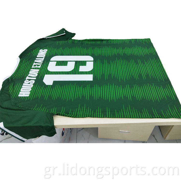Lidong Custom Design Logo Φτηνές πλήρους σετ ποδοσφαίρου Οικονομικό OEM Νέο μοντέλο εξάχνωσης εκτύπωσης φανέλας ποδοσφαίρου